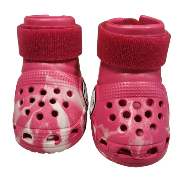 NWT | Crocs X Bark | Crocs For Dogs | Size M | Marbled Pink And White - Picture 9 of 12
